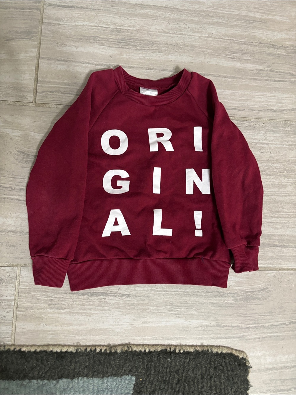 Tiny Tribe Burgundy "ORIGINAL!" Graphic Sweatshirt 4T